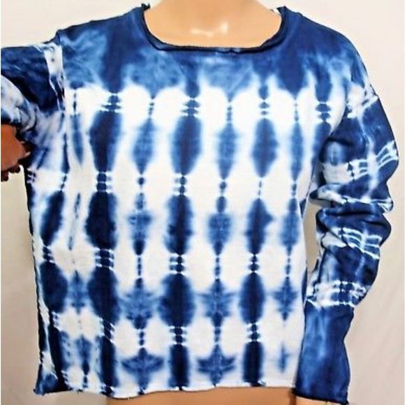 VICINITY WOMEN BLUE WHITE TIE DYE TOP - Picture 3 of 5